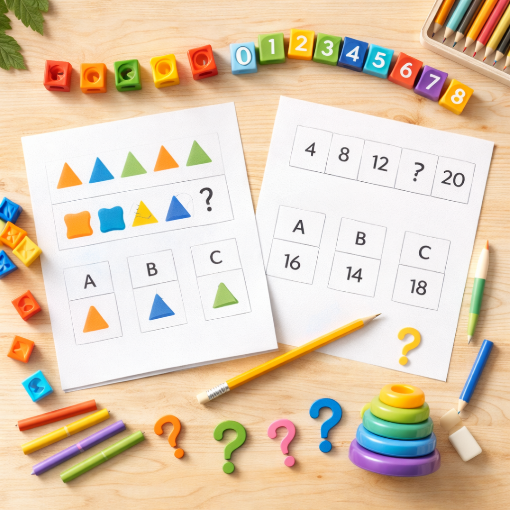 resolucion de acertijos visuales con patrones y secuencias numericas