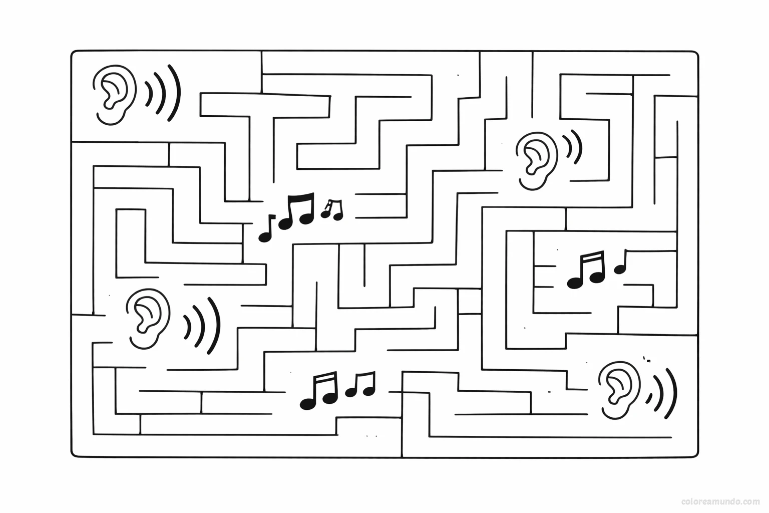 Dibujo para colorear: Laberinto de sonidos atentos
