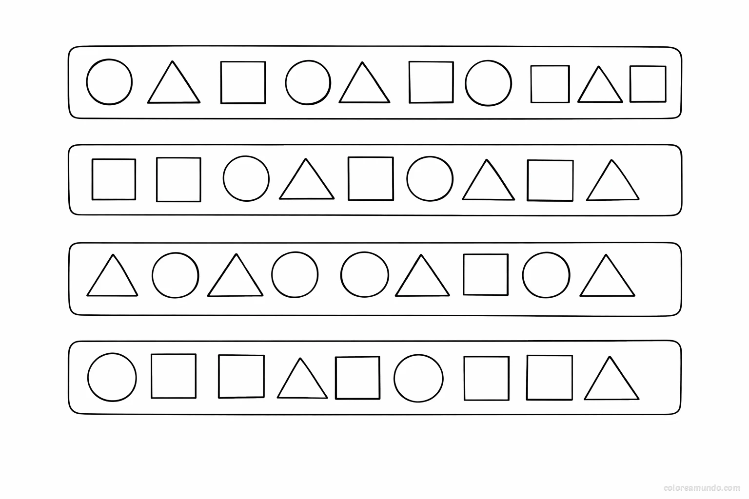Dibujo para colorear: Secuencia auditiva de patrones rítmicos
