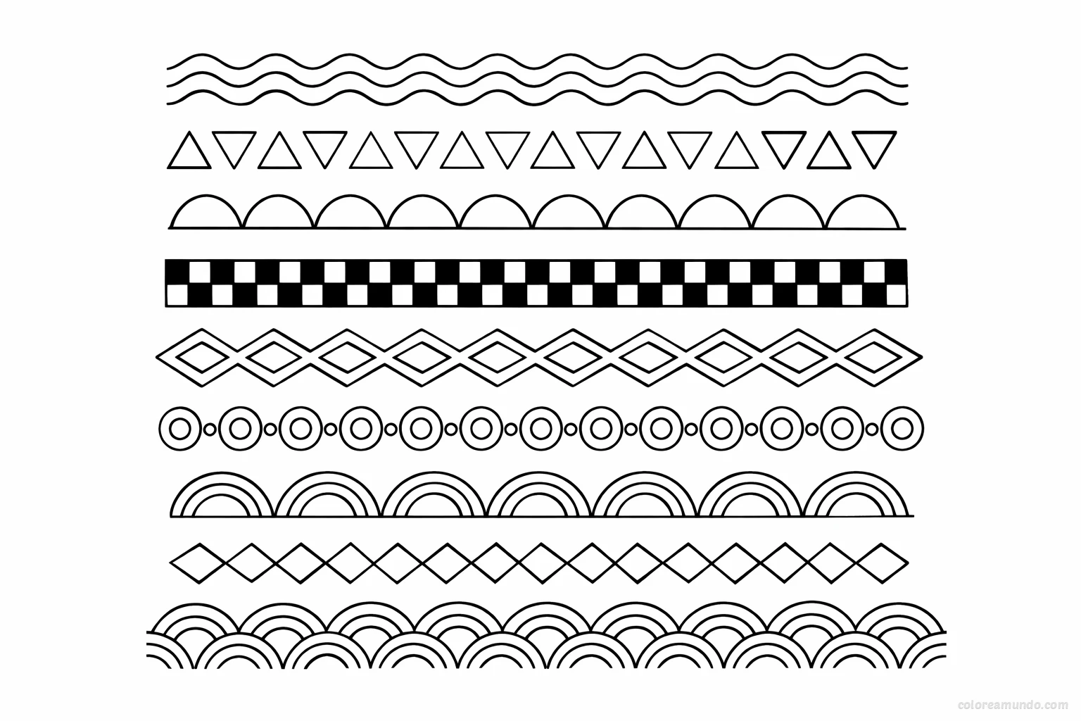 Dibujo para colorear: Respiración guiada con patrones visuales