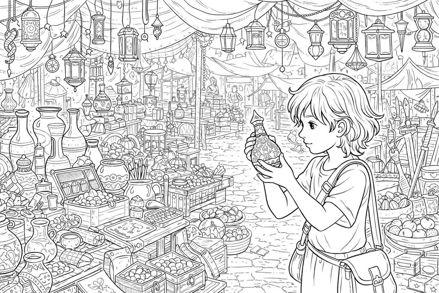 Mercado antiguo con cientos de objetos