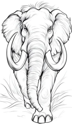 elefante caminando para colorear