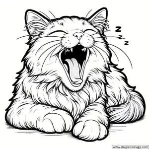 gato bostezando