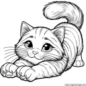 gato estirándose