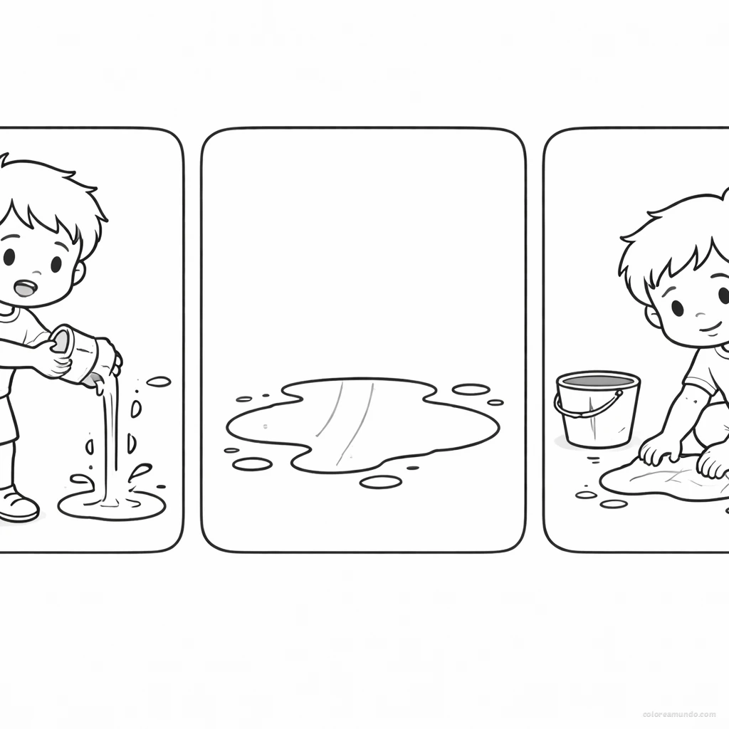 Causa y efecto en accion: dibuja la consecuencia