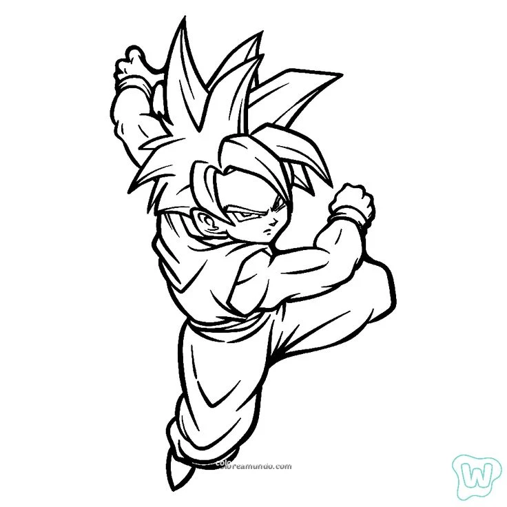 Dibujo para colorear: gohan posando dibujo para impresion