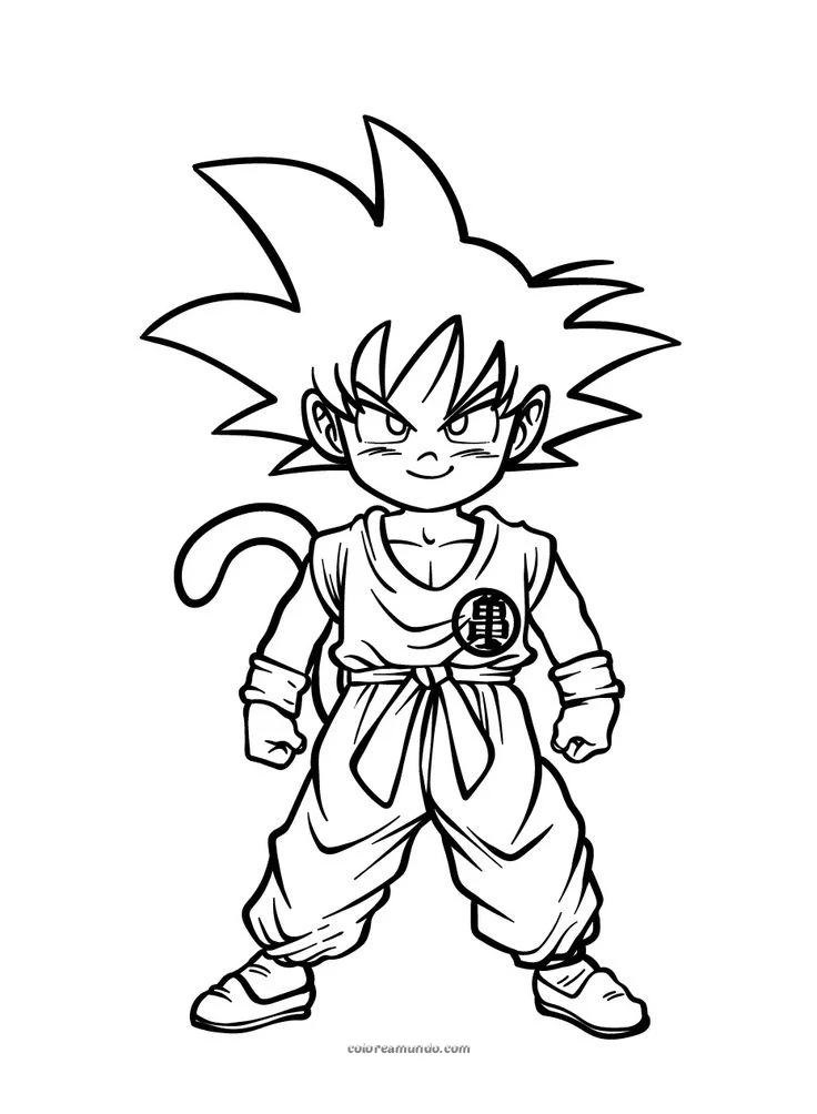 Dibujo para colorear: goku version nino dibujo para impresion