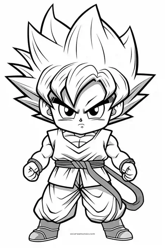 Dibujo para colorear: Dragon ball version chibi