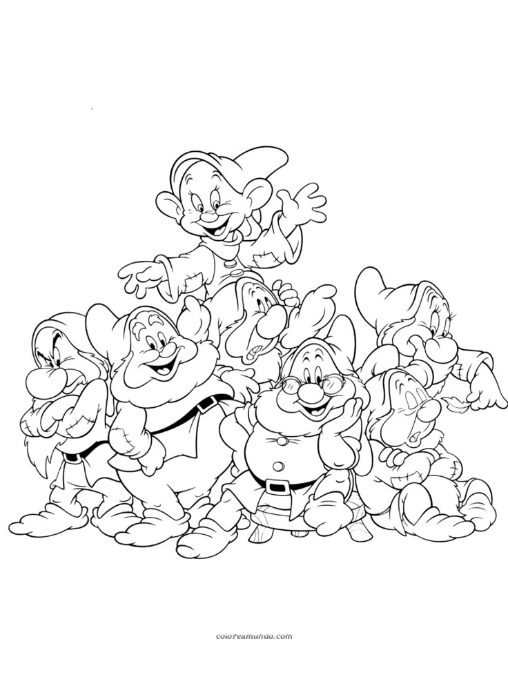 Dibujo para colorear: los siete enanitos dibujo para colorear