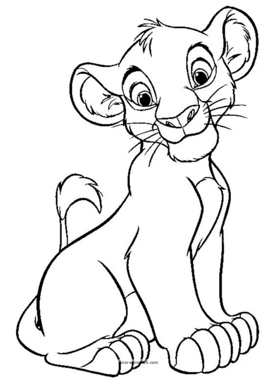 Dibujo para colorear: simba sonriendo dibujo para colorear