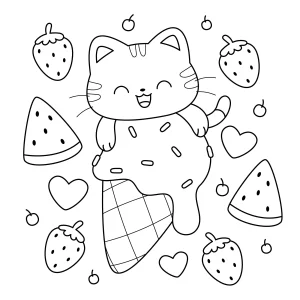 gatito con comida