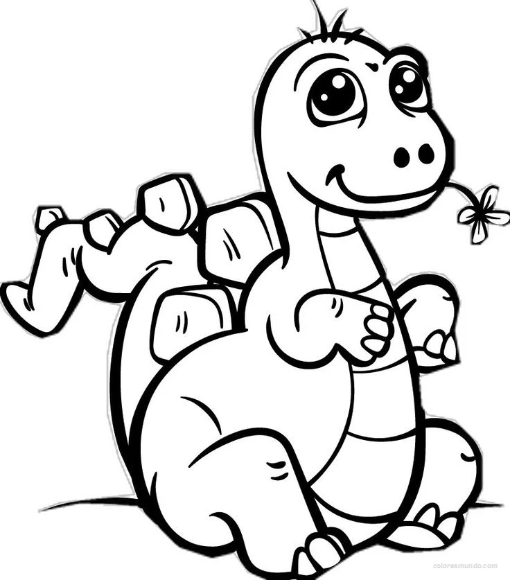 dinosaurio con una flor en la boca version tierna