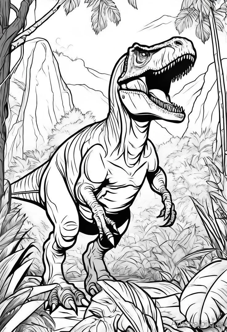 t-rex grande corriendo en la selva