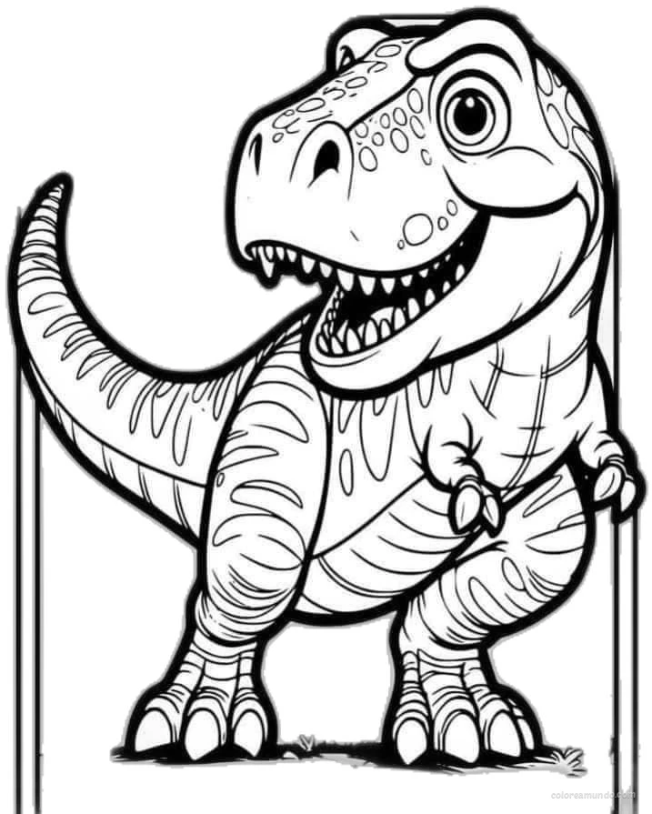 t rex version tierna y sencilla para colorear