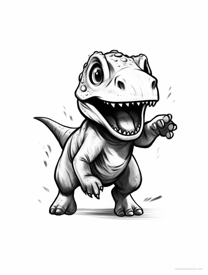 dinosaurio bebe apuntando , dibujo para colorear