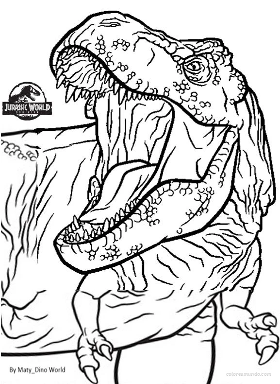 dinosaurio de jurasic park para colorear gratis