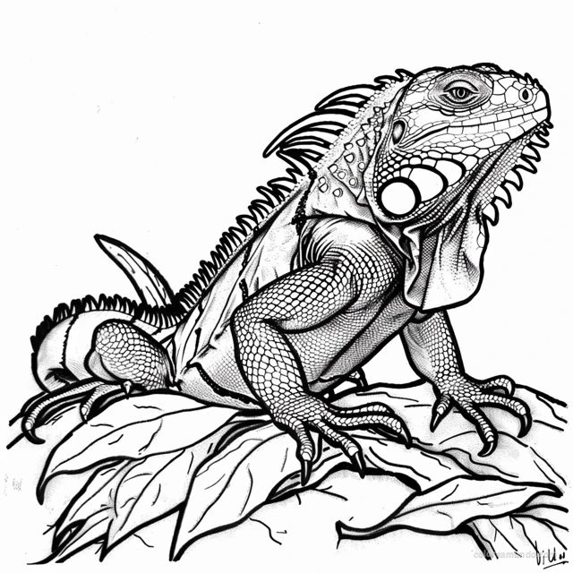 iguana para dibujar con detalles y grande