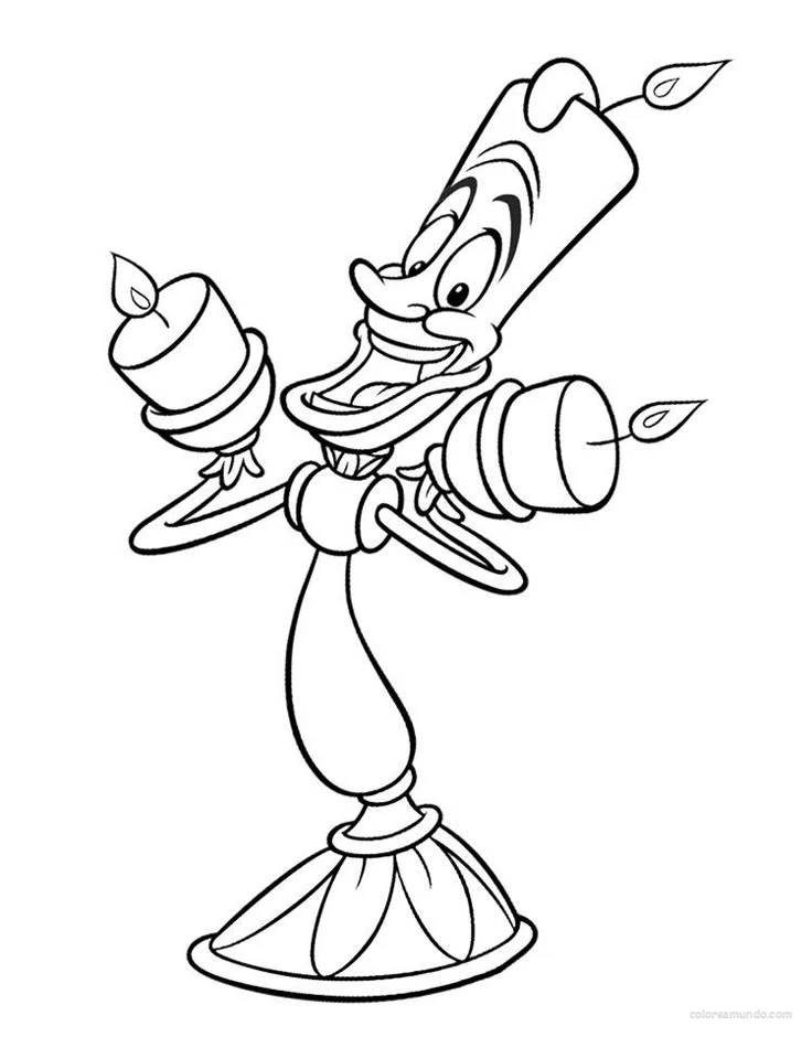 Lampara de velas de la bella y la bestia