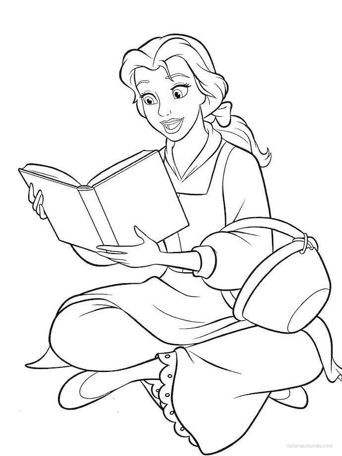 bella sentada leyendo un libro