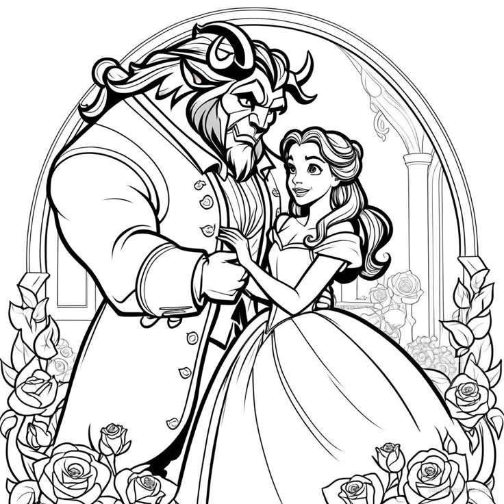 la bella y la bestia bailando enamorados