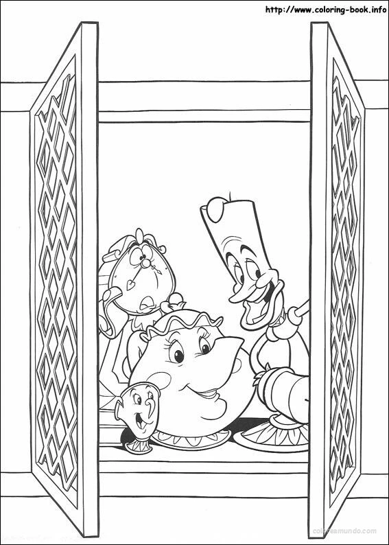 reloj tetera el tazon y la vela encantada del castillo de la bestia